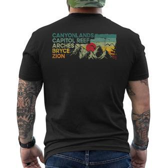 Vintage Utah National Parks Moab Utah Mighty Five Souvenir Men's T-shirt Back Print - Seseable