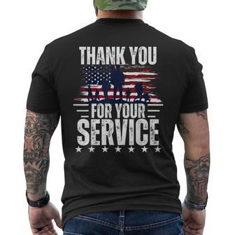 Vintage Veteran Thank You For Your Service Veteran's Day Men's T-shirt Back Print - Thegiftio UK