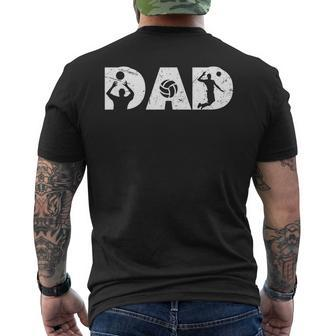 Vintage Volleyball Dad Volleyball Players Family Fathers Day Mens Back Print T-shirt - Seseable