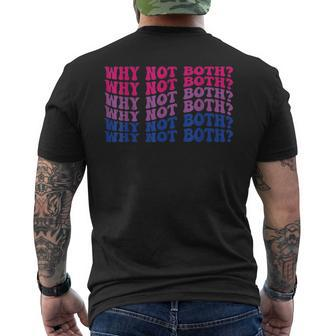 Vintage Why Not Both Funny Gay Bisexual Bi Flag Pride Mens Back Print T-shirt | Mazezy