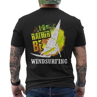 Vintage Windsurfing Wind Surfer Windsurfing Windboard Retro Men's T-shirt Back Print | Mazezy