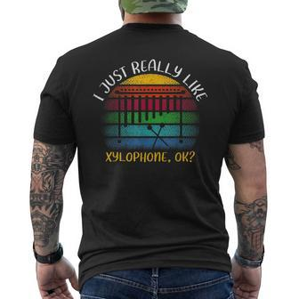 Vintage Xylophone Lover I Just Really Like Xylophone Ok Men's T-shirt Back Print | Mazezy