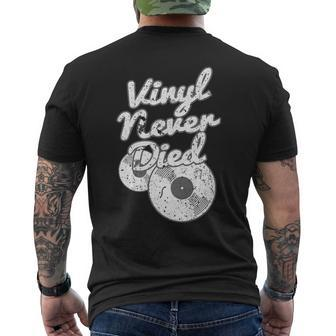 Vinyl Never Died Vintage Disco 1970S Retro Funk Men's T-shirt Back Print | Mazezy