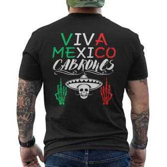 Viva Mexico Cabrones Independence Day Mexican Flag Mexico Men's T-shirt Back Print - Seseable