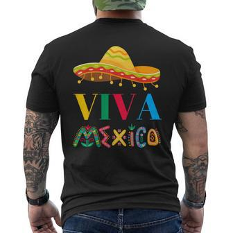 Viva Mexico Maracas Mexico Independence Viva Mexico Carbones Men's T-shirt Back Print | Mazezy