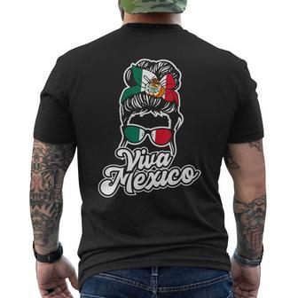 Viva Mexico Mexican Flag Proud Mexican Men's T-shirt Back Print - Seseable
