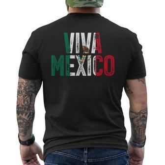 Viva Mexico Pride Proud Mexican Flag I Love Mexico Vintage Men's T-shirt Back Print - Monsterry DE