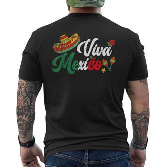 Viva Mexico Sombrero Hispanic Heritage Month Family Group Men's T-shirt Back Print - Seseable