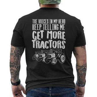 Voices In My Head Get More Tractors Farm Truck Farmer Gift Mens Back Print T-shirt - Thegiftio UK