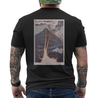 Volcano Geology Diagram Men's T-shirt Back Print | Mazezy