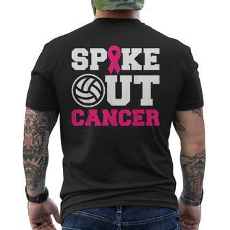Volleyball Pink Ribbon Breast Cancer Awareness Men's T-shirt Back Print | Mazezy