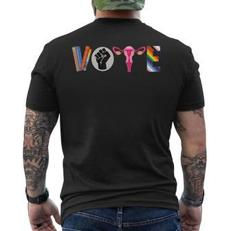 Vote Banned Books Reproductive Rights Blm Political Activism Mens Back Print T-shirt - Monsterry UK