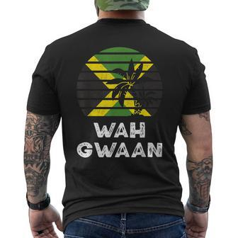 Wah Gwaan Jamaica Saying Jamaican Flag Jamaican Mens Back Print T-shirt - Thegiftio UK