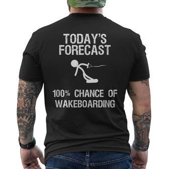 Wakeboard Today's Forecast Wakeboarding Men's T-shirt Back Print | Mazezy