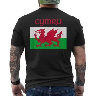 Wales 'Cymru' Welsh Flag Proud Te Be Welsh Rugby Men's T-shirt Back Print | Mazezy