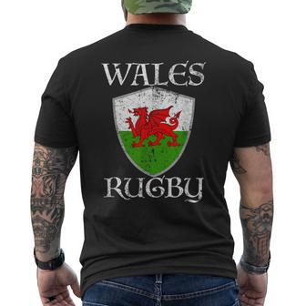 Wales Rugby T Welsh Flag Cymru Men's T-shirt Back Print | Mazezy