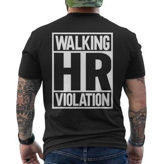 Walking Hr Violation Walking Funny Gifts Mens Back Print T-shirt | Mazezy