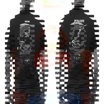 Wallace Scottish Clan Badge & Tartan Mens Back Print T-shirt | Mazezy