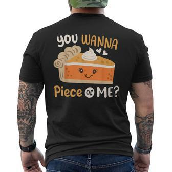 You Wanna Piece Of Me Cute Pumpkin Pie Happy Thanksgiving Men's T-shirt Back Print - Monsterry