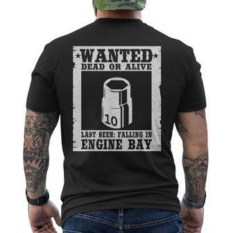 Wanted 10Mm Socket Poster Race Car Drag Racing Mechanic Mechanic Funny Gifts Funny Gifts Mens Back Print T-shirt | Mazezy