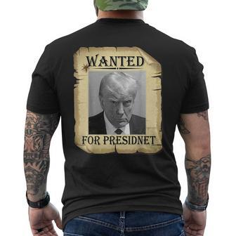 Wanted Donald Trump For President 2024 Vintage Men's T-shirt Back Print | Mazezy