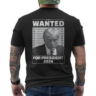 Wanted For President 2024 Trump Hot Men's T-shirt Back Print - Seseable