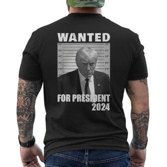 Wanted For President 2024 Trump Hot Men's T-shirt Back Print | Mazezy