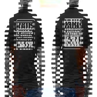 Warning May Spontaneously Start Talking About Kdrama Saying Mens Back Print T-shirt | Mazezy