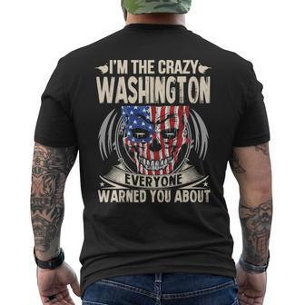 Washington Name Gift Im The Crazy Washington Mens Back Print T-shirt