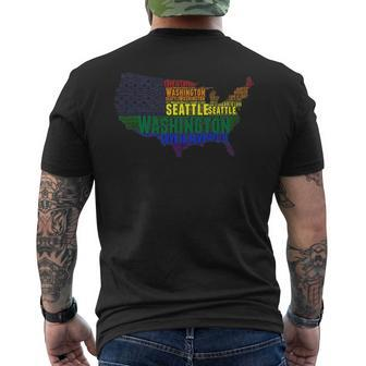 Washington Seattle Love Wins Equality Lgbtq Pride Mens Back Print T-shirt | Mazezy