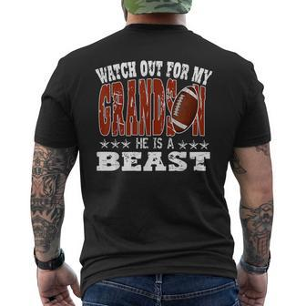 Watch Out For My Grandson He Is A Beast Cute Family Football Men's T-shirt Back Print - Thegiftio UK