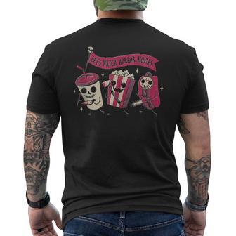 Lets Watch Horror Movies Halloween Costume Men's Back Print T-shirt | Mazezy