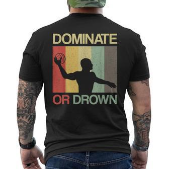 Water Polo Dominate Or Drown Waterpolo Sports Player Men's T-shirt Back Print | Mazezy