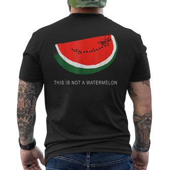 Watermelon 'This Is Not A Watermelon' Palestine Collection Men's T-shirt Back Print - Monsterry