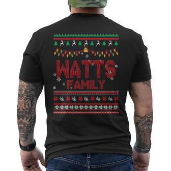 Watts Name Gift Watts Family V2 Mens Back Print T-shirt - Seseable