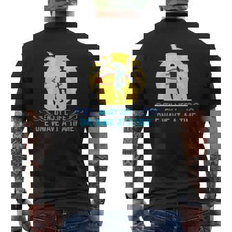 Wave Riding Windsurfer With Surfboard Men's T-shirt Back Print | Mazezy