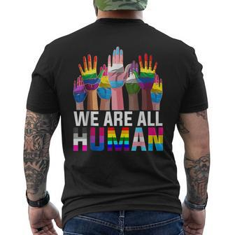 We Are All Human Lgbt Flag Gay Pride Month Transgender Flag Mens Back Print T-shirt - Seseable
