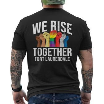 We Rise Together Fort Lauderdale Lgbtq Florida Pride Mens Back Print T-shirt | Mazezy
