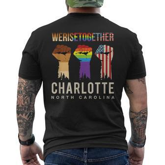 We Rise Together Lgbt Charlotte Pride North Carolina Mens Back Print T-shirt | Mazezy