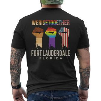 We Rise Together Lgbt Fort Lauderdale Pride Florida Mens Back Print T-shirt | Mazezy