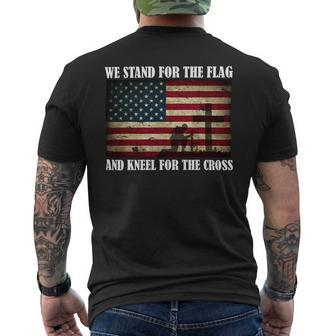 We Stand For The Flag And Kneel For The Cross 237 Mens Back Print T-shirt - Monsterry AU