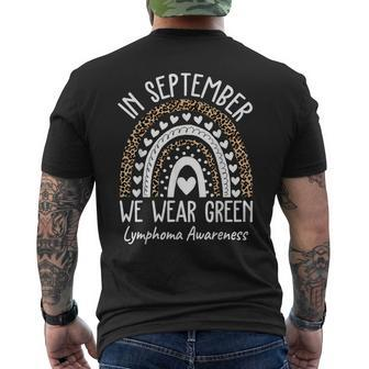 We Wear Green Non Hodgkin's Lymphoma Cancer Awareness Month Men's T-shirt Back Print - Seseable
