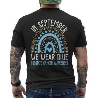 We Wear Light Blue Prostate Cancer Awareness Month Men's T-shirt Back Print - Monsterry CA