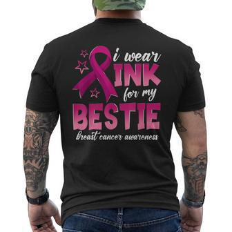 I Wear Pink For My Bestie Breast Cancer Family Matching Men's T-shirt Back Print | Seseable CA