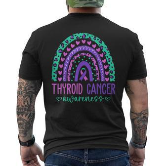 We Wear Purple Pink And Teal For Thyroid Cancer Awareness Men's T-shirt Back Print - Monsterry CA