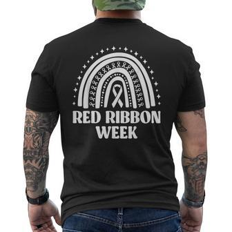 We Wear Red Ribbon Week Drug Free Red Ribbon Week Men's T-shirt Back Print | Mazezy
