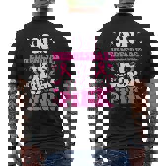 On Wednesday We Wear Pink Ribbon Breast Cancer Awareness Men's T-shirt Back Print - Thegiftio