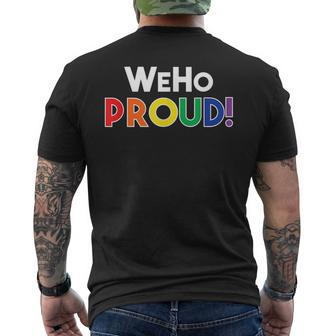 Weho Proud Lgbt Gay Pride West Hollywood California Mens Back Print T-shirt | Mazezy
