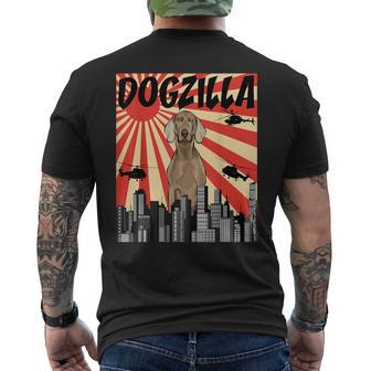 Weimar Dogzilla Japanese Dog Puppy Men's T-shirt Back Print | Mazezy