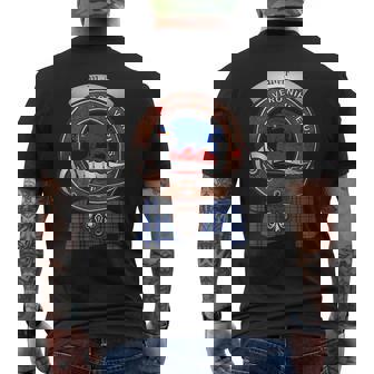 Weir Scottish Clan Badge With Tartan Mens Back Print T-shirt | Mazezy